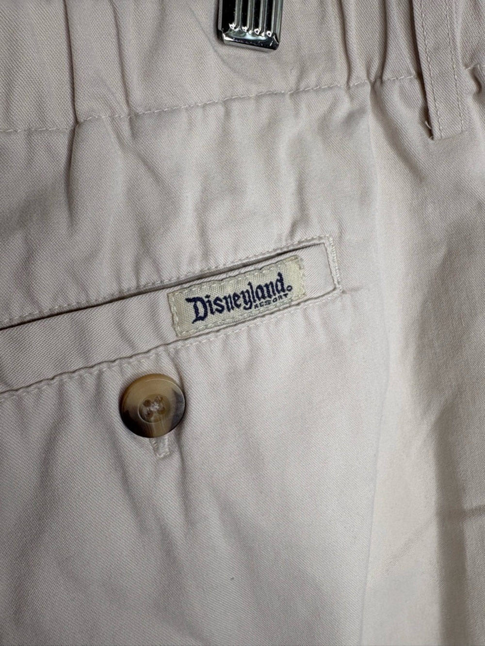 Disneyland Resort Beige Men’s Cotton Shorts - Embroidered Mickey Logo - Picture 7 of 7